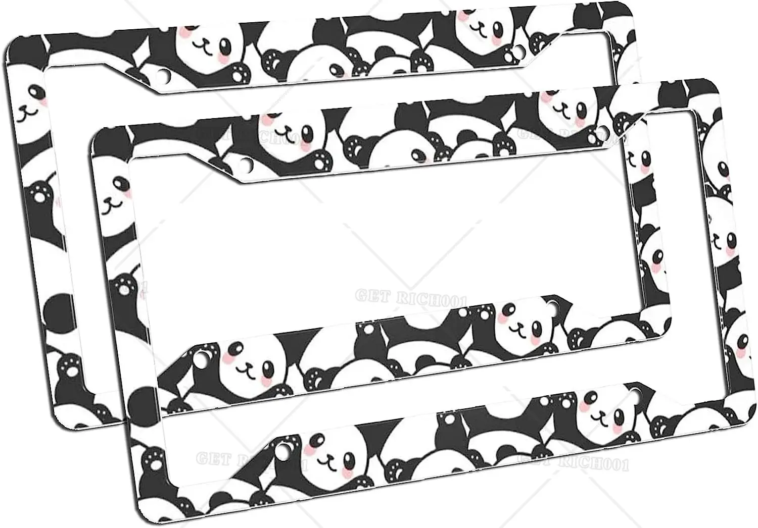 2Pack Auto Kentekenplaten Schattige Baby Panda Mooie Beer Dieren Aluminium Auto Accessoires Met 4 Gaten En Schroeven 12X6In