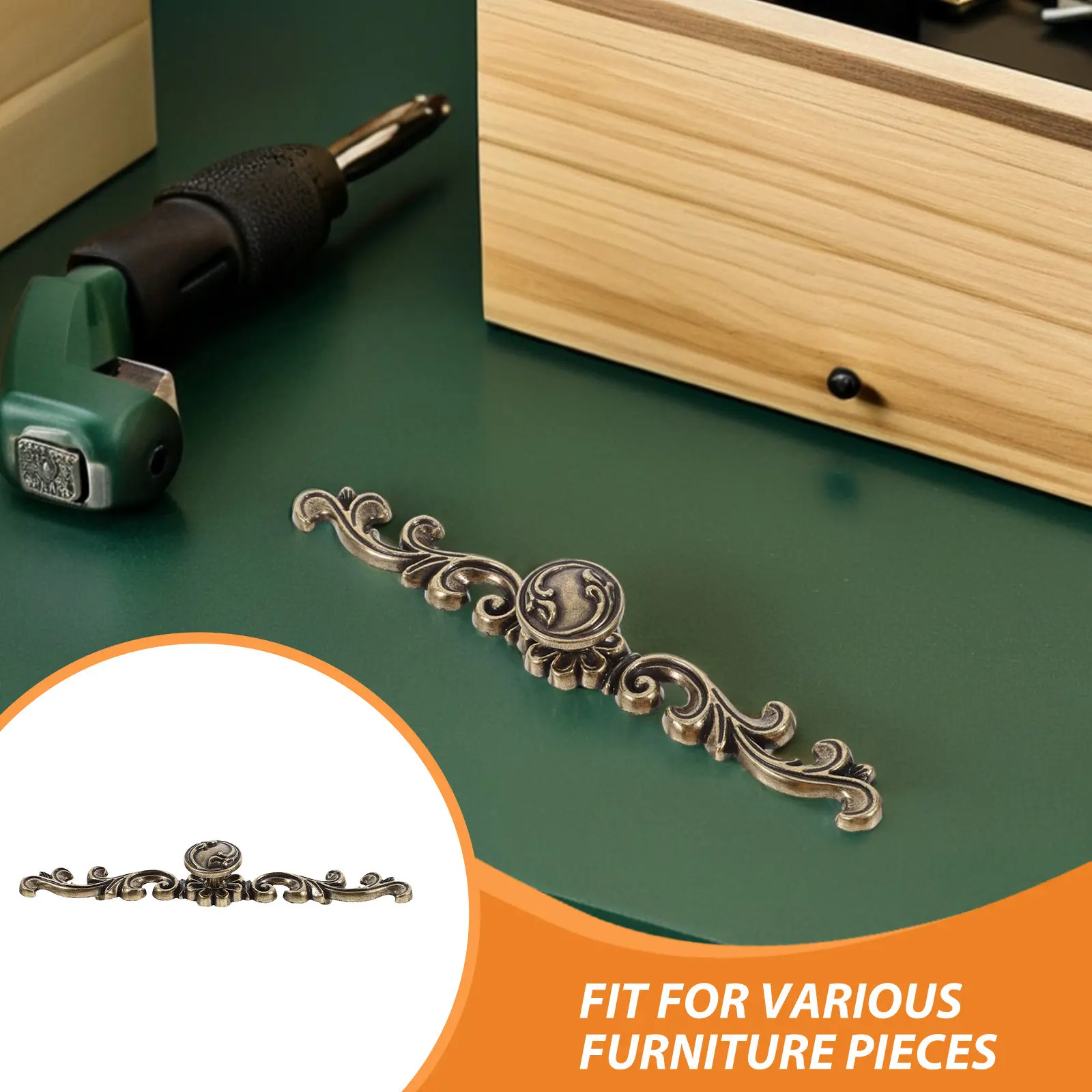 2Pcs Vintage Style Pull Handles - Finish Cabinet Knobs for Dresser Cupboard - Scratch Resistant Metal Drawer Pulls