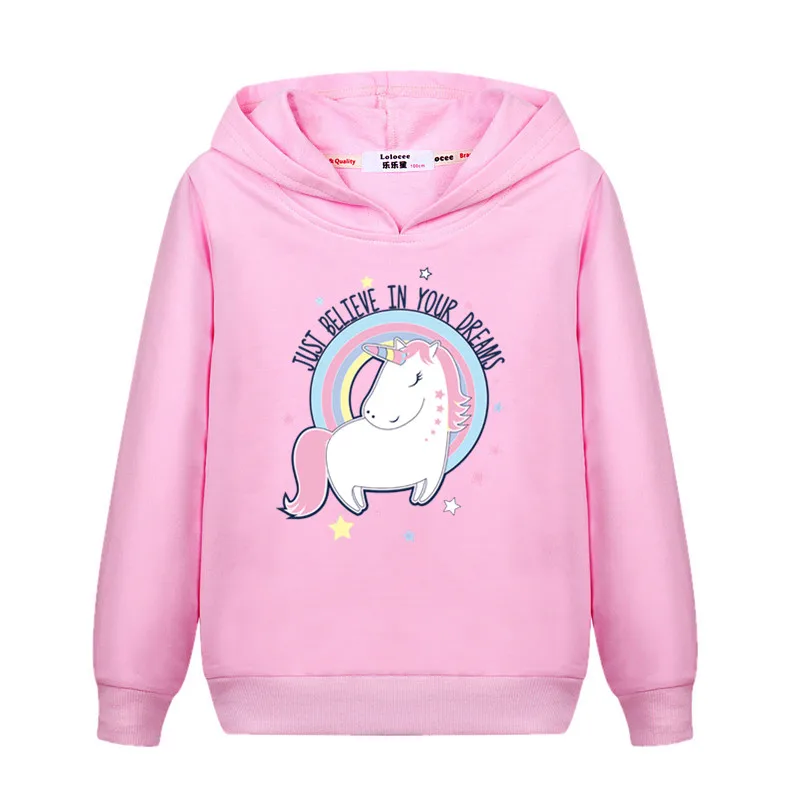 

Aimi Lakana Children Winter Wear Hoodie Unicorn Cute Pullover Baby Girls Cotton Coats Student Sweatshirt 3-14T