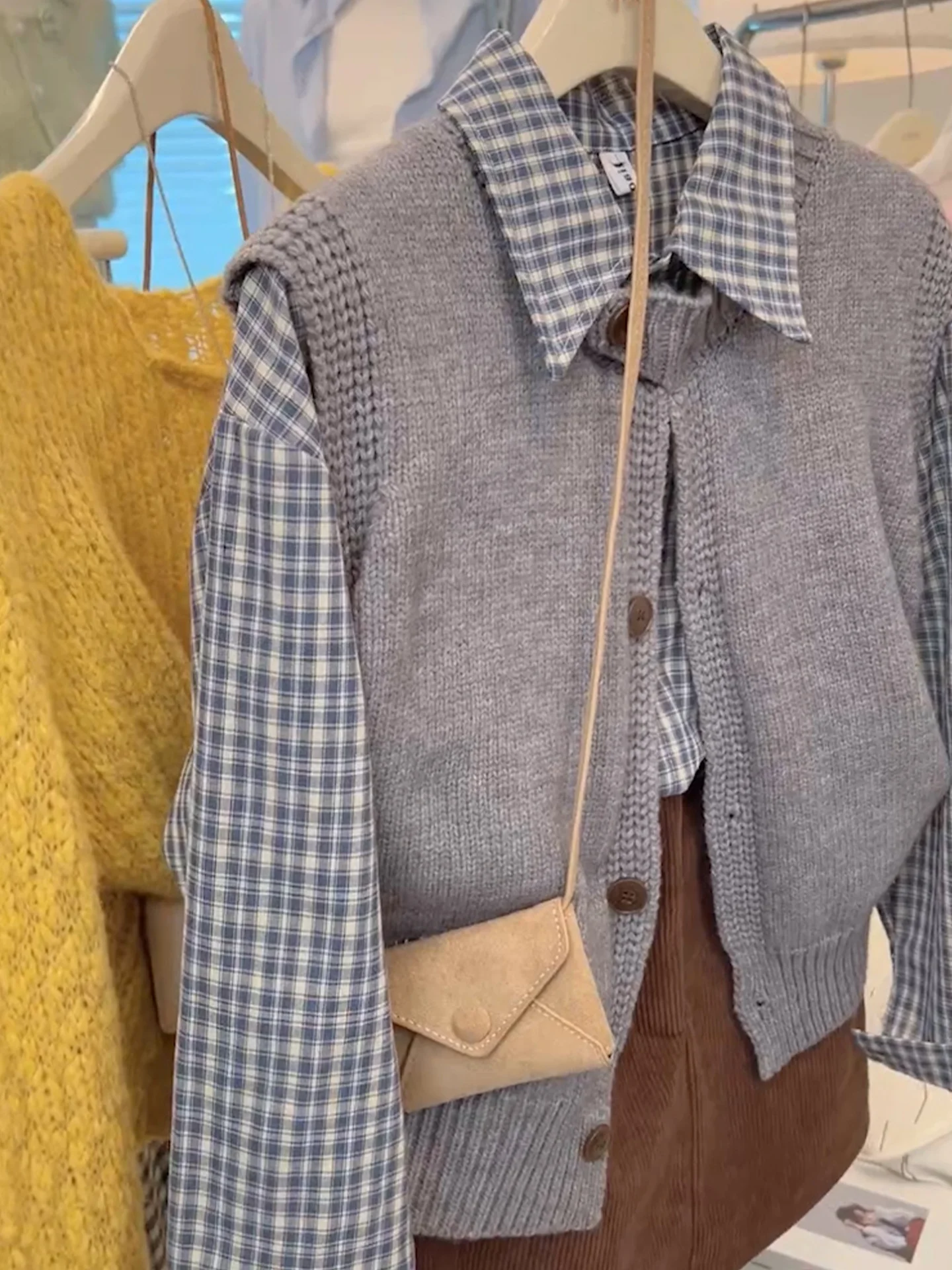 Koreanische Sle Single Button Svel Gestrickte Weste Einfache Design Faionable Layering frauen Weste Tank Top Kleine