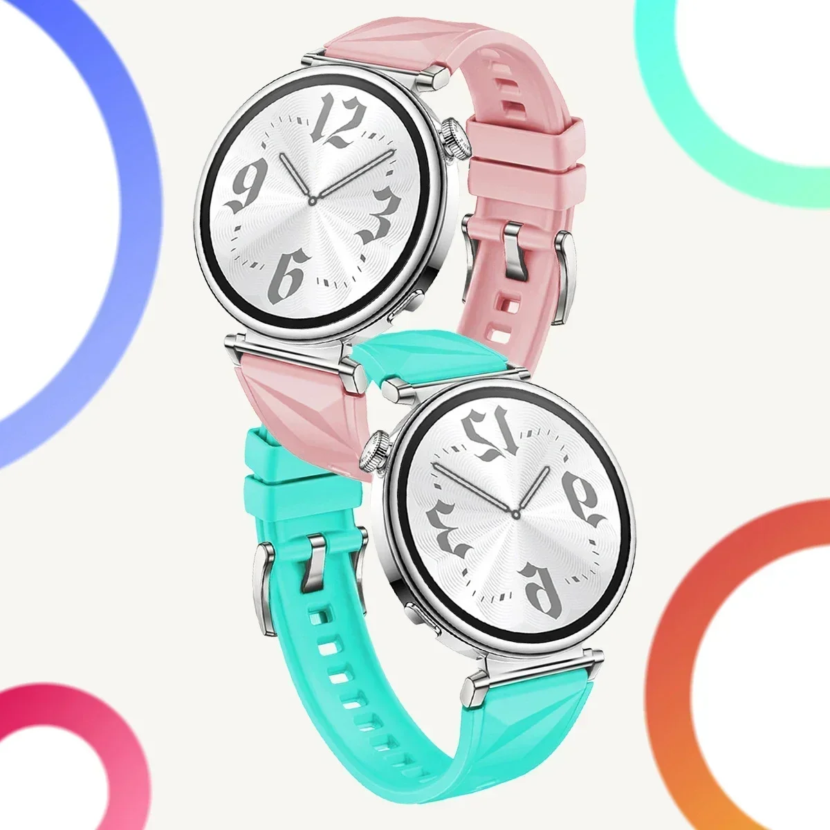 Neues Silikonarmband für Huawei Watch GT5/GT4 41 mm, offizielle Farbe, Armband mit Kristallmuster für Huawei Watch GT5 Pro 42 mm. – Detail 12