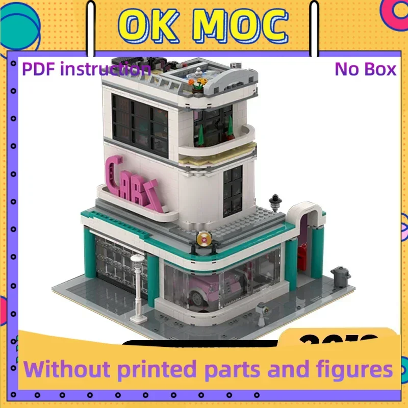 

Street View Model Moc Building Bricks Downtown Car Dealership Technology Modular Blocks Gifts Christmas Toys DIY Sets Assembly