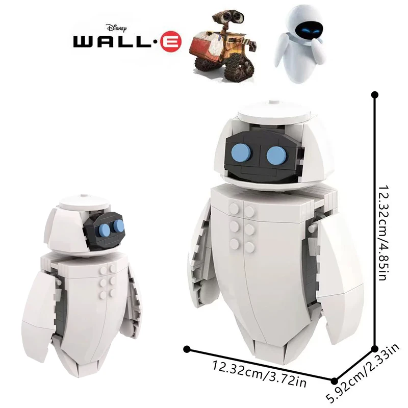 Disney WALL-E & EVE Blok Bangunan Disney WALL-E Figur Blok Disney Karakter Kartun Mainan Blok Bangunan untuk Hadiah Ulang Tahun Anak