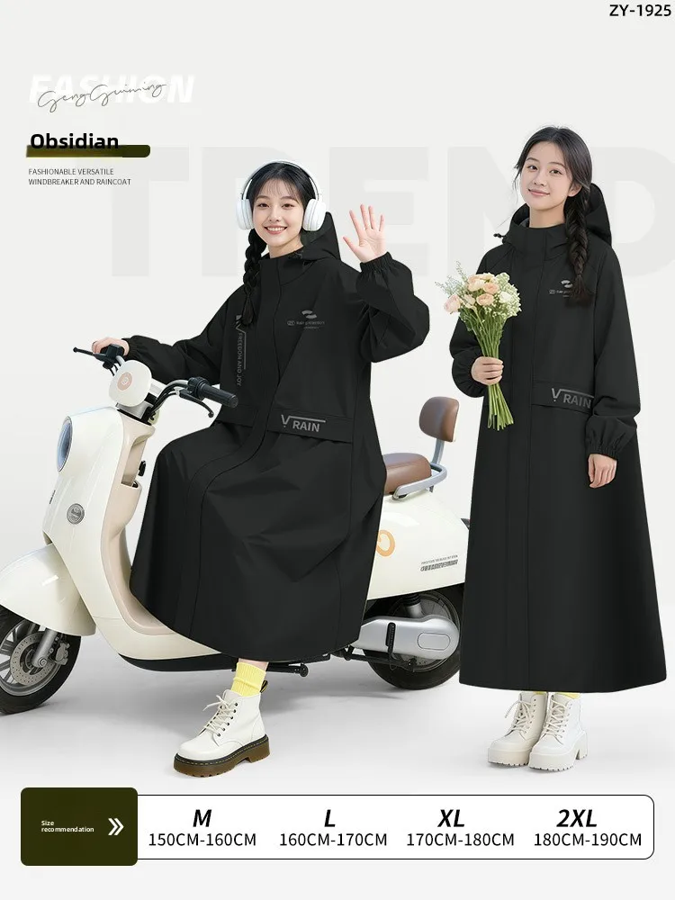 

Outdoor Extended Full Body Raincoat with Sleeves Rainstorm Protection One-piece Poncho Anti-floating for Electric Motorcycle