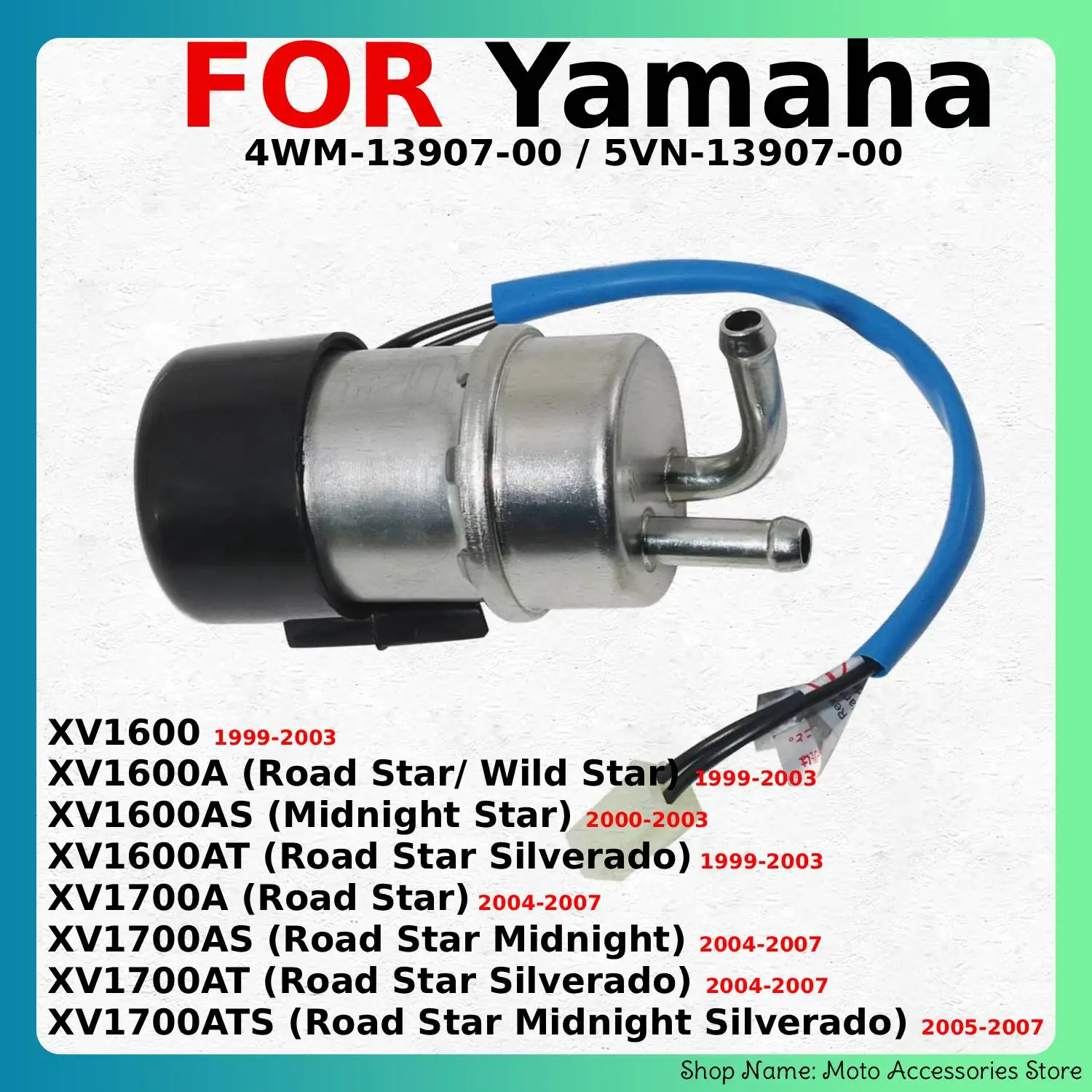 Motorcycle Engine Fuel Pump For Yamaha XV1600 AS AT Road Star Wild Star Midnight Silverado Replacement 4WM-13907-00 5VN-13907-00