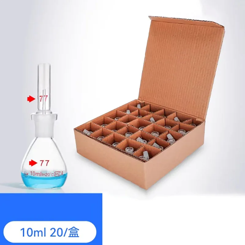 20PCS Glass pycnometer 5ml10ml25ml50ml100ml250ml liquid solid powder specific gravity determination density pycnometer
