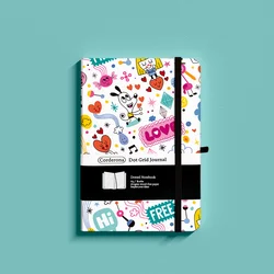 Corderona Lovely Dog Bullet Dotted Journal Elastic Band 160gsm Ultra Thick Paper A5 Hard Cover Notebook