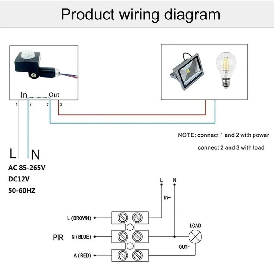 MunLii AC85-265V PIR Motion Sensor Outdoor Indoor Infrared Light Switch With LED Light Sensitive IP54 Time Delay Home Lighting