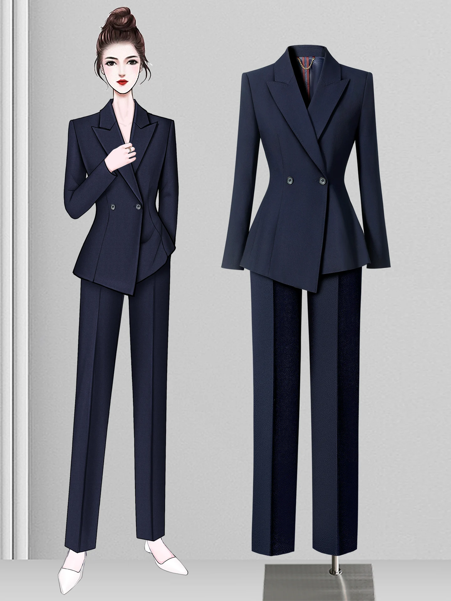 Autumn Winter Formal Women's Professional Suit Career Commute Interview Public Exam High End Personality Work Uniform