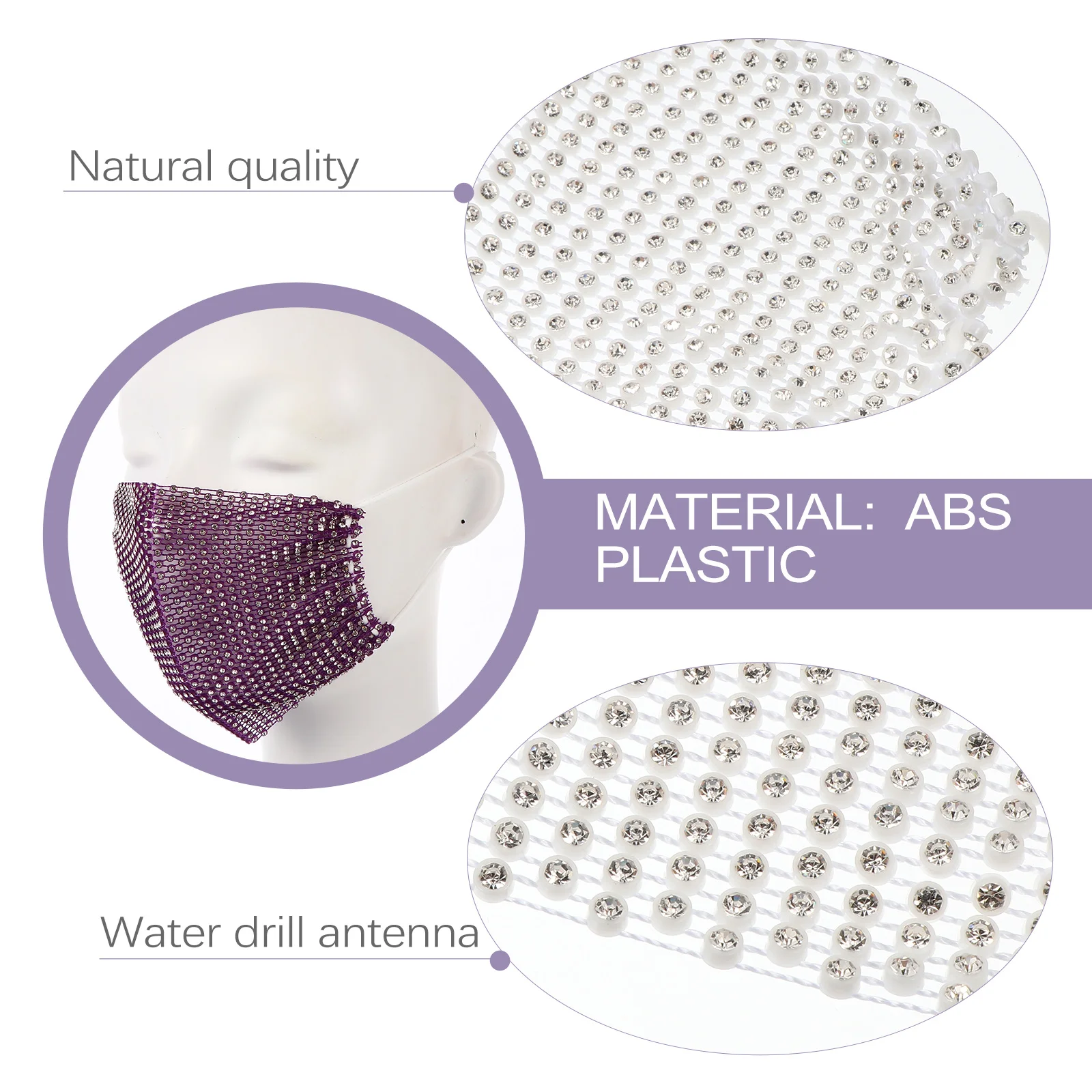 Máscara de diamantes de imitación de 3 uds., Material Abs de calidad Natural, ropa suave y cómoda para baile de máscaras, Mardi Gras, fiesta de Halloween