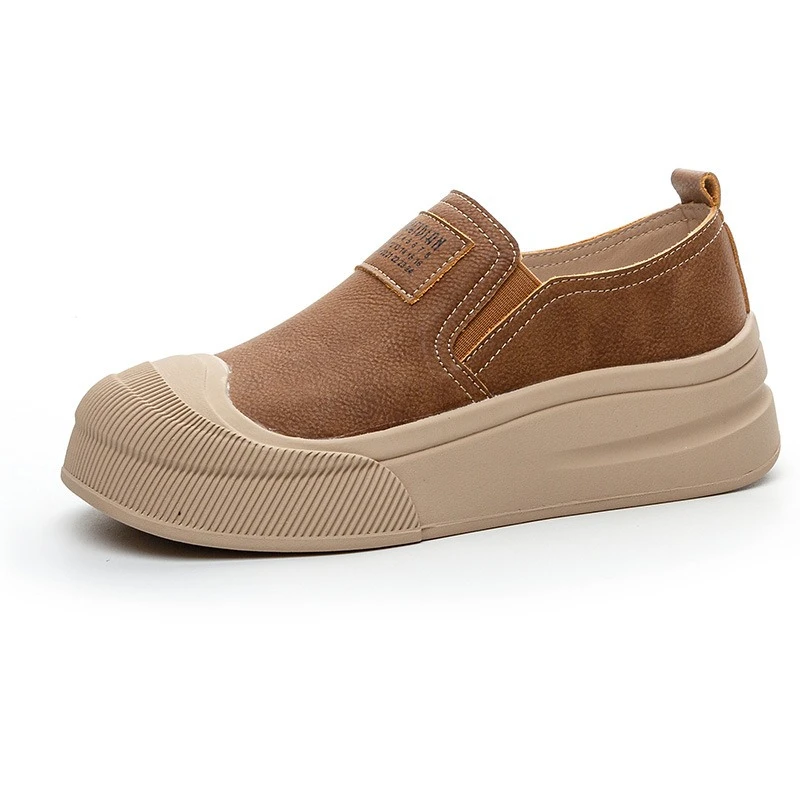 

CICIYANG 2026 Spring New Large Size 42 43 Flat Shoes Thick-soled Fisherman Shoes Genuine Leather Female Casual Loafers