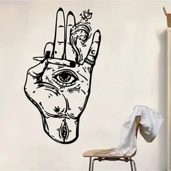 Palm Eyes Smoking Tobacco Leaf Decals Beauty Salon Salon Tattoo Studio Bars Bachelor Parties Room Decoration Vinyl Wall Stickers