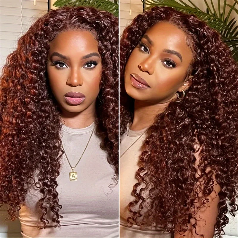 

Chocolate Brown Lace Front Wig Deep Wave Lace Front Wigs Human Hair 13x6 Deep Wave Lace Frontal Wig Human Hair For Women Remy