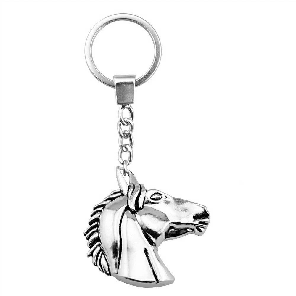 1pcs Big Horse Head Personalized Keychain Components Jewelry And Accessories Cute Ring Size 30mm