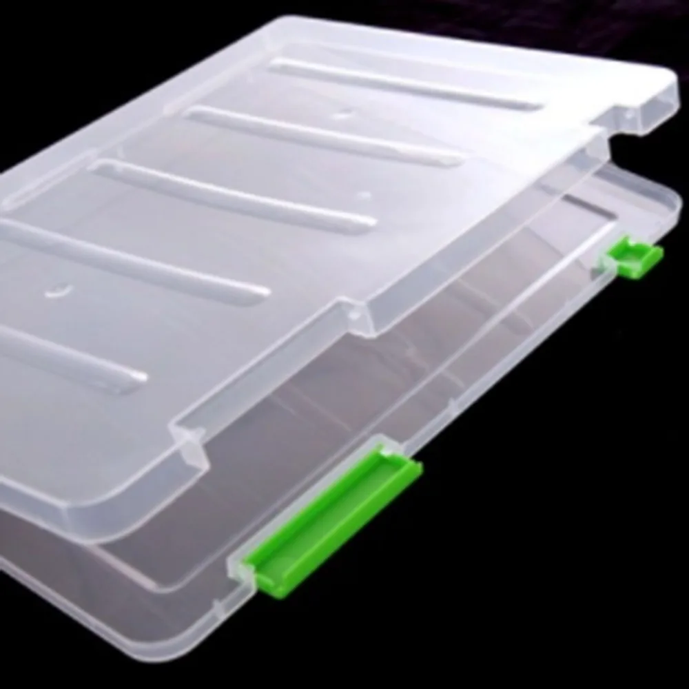 Portable A4 Transparent Storage Box Plastic Document Paper Filling Case File Waterproof Organizer Office Supplies