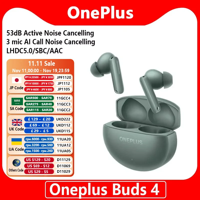 OnePlus Buds 4 Active Wireless Earbuds with ANC