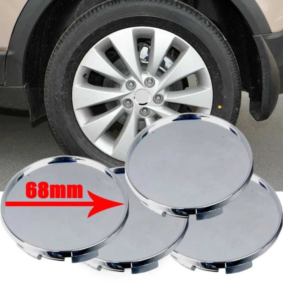 

4pcs Portable 63mm/68mm ABS Silver Wheel Center Hub Cap Caps Covers Kit Auto Styling Automotive External Universal Accessories