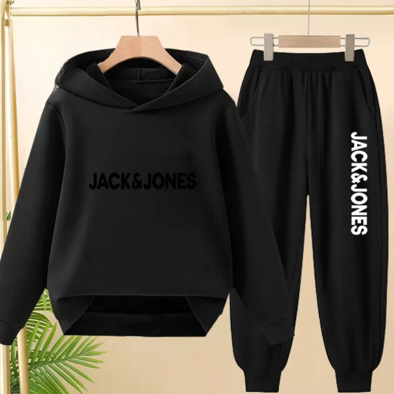 

Children Autumn winter 3-12 Age Boy Girl New Style 2 Piece Leisure Letter Outerwear Hoodie+Trousers Pullover Hooded Sportswear