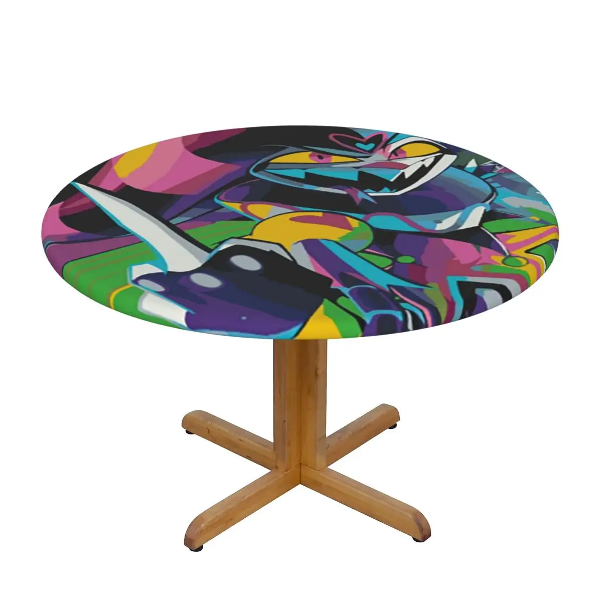 Anime Helluva Boss Fizzarolli Waterproof Round Tablecloth Oilproof Table Cloth for Kitchen Events Dining Table Cover