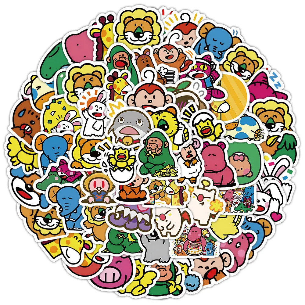 100PCS Cartoon Cute Animal Park Stickers for Helmet Bicycle Hand Account Pencil Case Decals Peel Joy Sticker Store