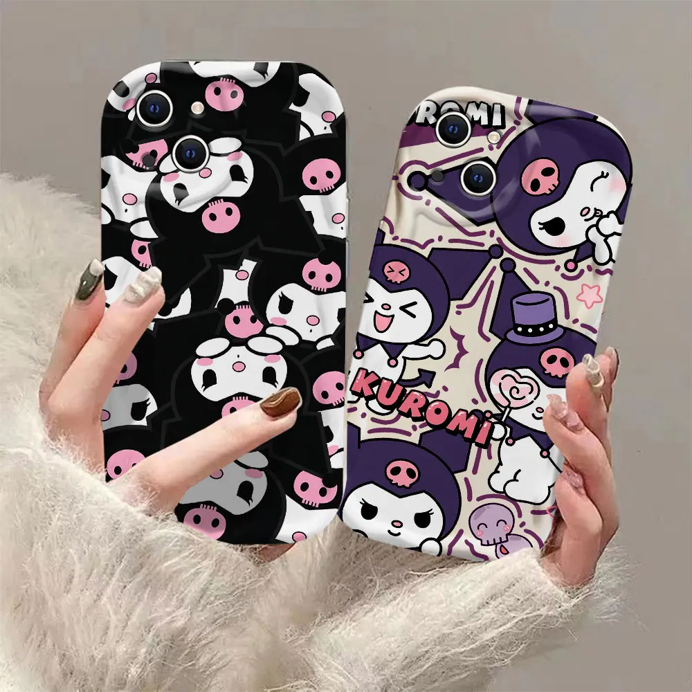 

Cute Kuromi 3D Wave Case For iPhone 15 14 13 12 11 Pro Max Mini X XR XSMAX 8 7 6S Plus Soft Silicone Cover