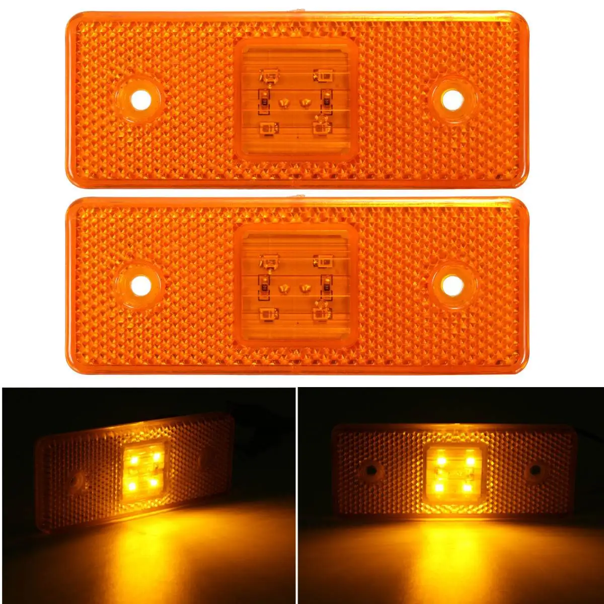 1/2 pçs 24v caminhão reboque lado marcador indicadores luz sinal do carro freio traseiro aviso luz da cauda led lâmpada de advertência ônibus caminhão ônibus