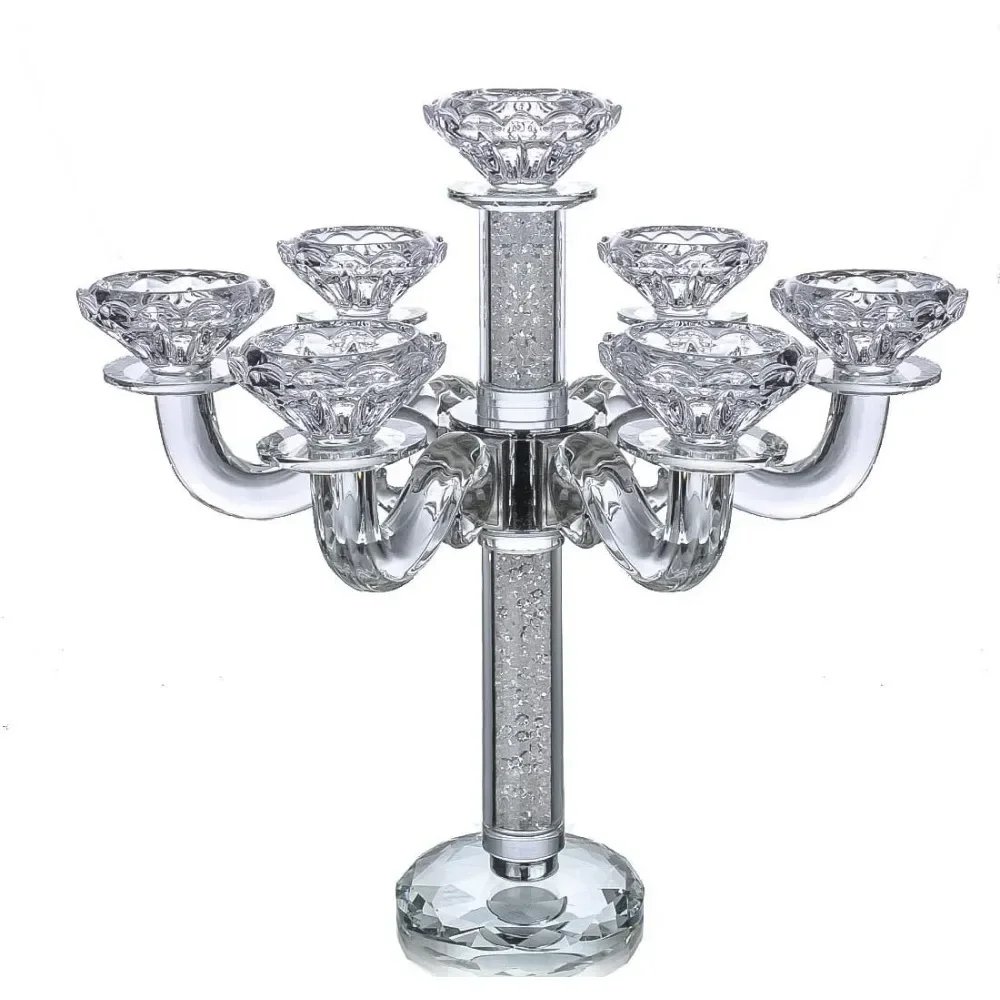 Candle Holder 7 Light Crystal Candelabra Taper Candle Holder for Home Wedding Decor Centerpiece Candlesticks for Candles Holders