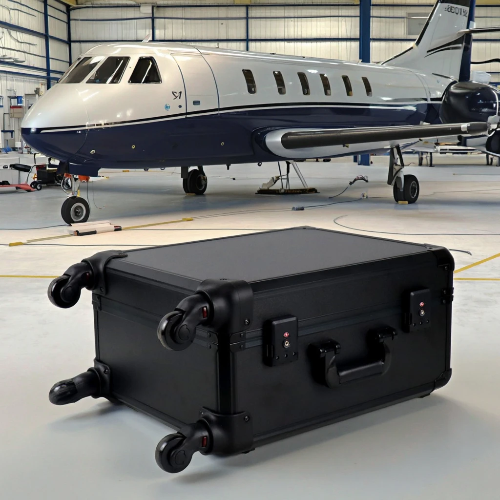 Aluminum Tool Box, Square Flight Case, Trolley Handle, EVA Foam, Custom Logo, Metal Key Lock, Waterproof, Shockproof