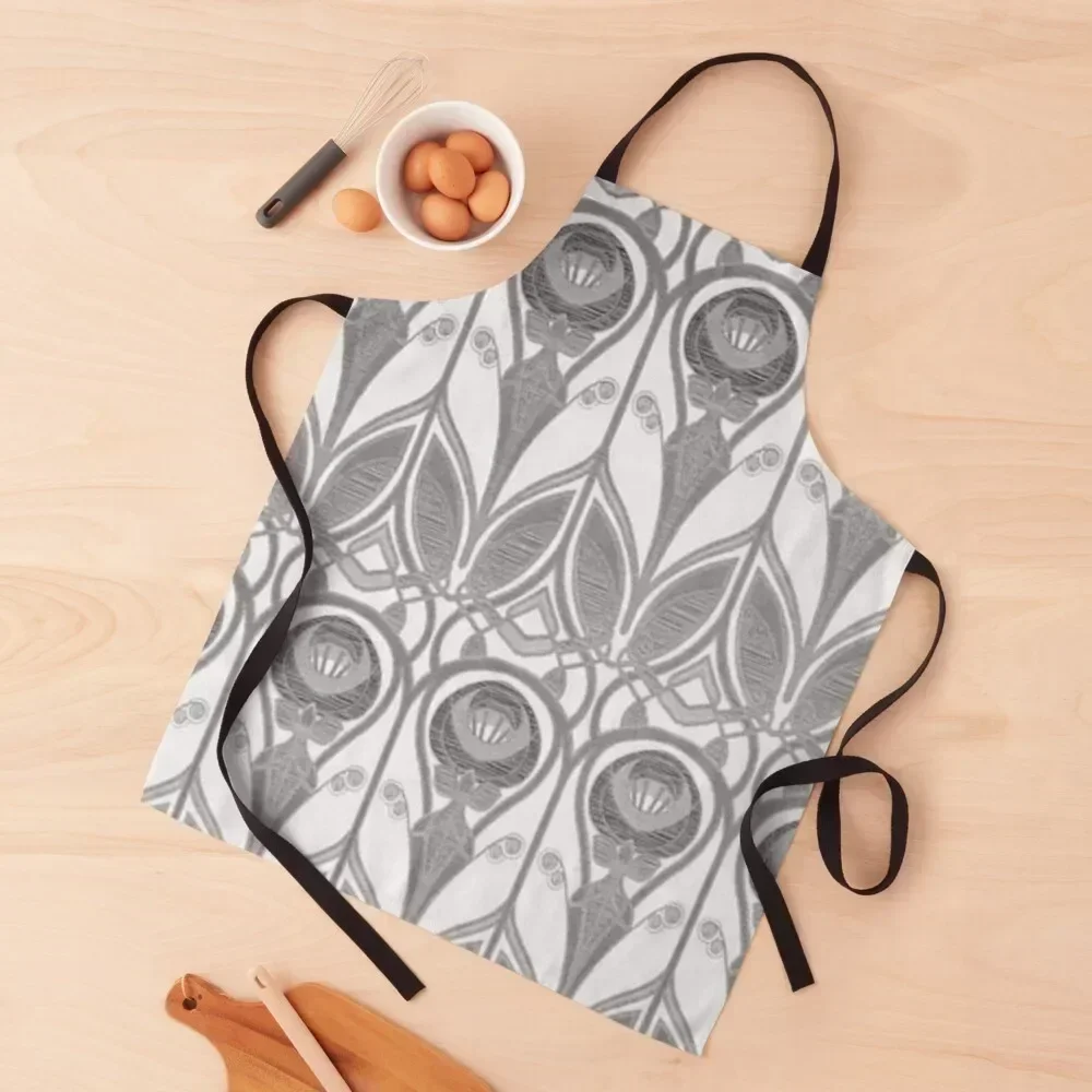 

Charles Rennie Mackintosh design, grey, white Apron Home Supplies For Kitchen Kitchens Accessories Apron