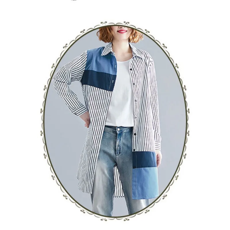 

Female Spring and Autumn New Style All Wear Shirt Korean Version Thin Large Size Women's Shirt Long-sleeved Blouse Female Coat