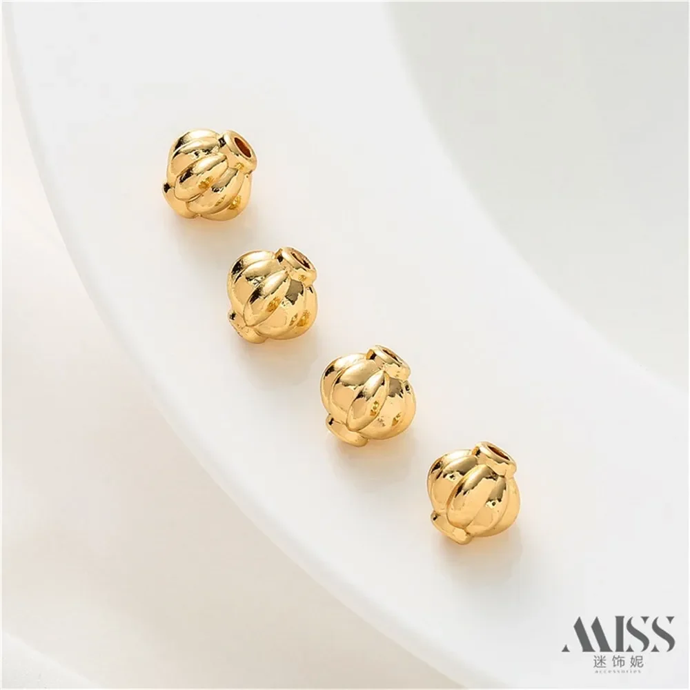 

14K Gold-plated Lantern Beads DIY Accessories Scattered Beads Handmade Bracelets Necklaces Jewelry Accessories Materials