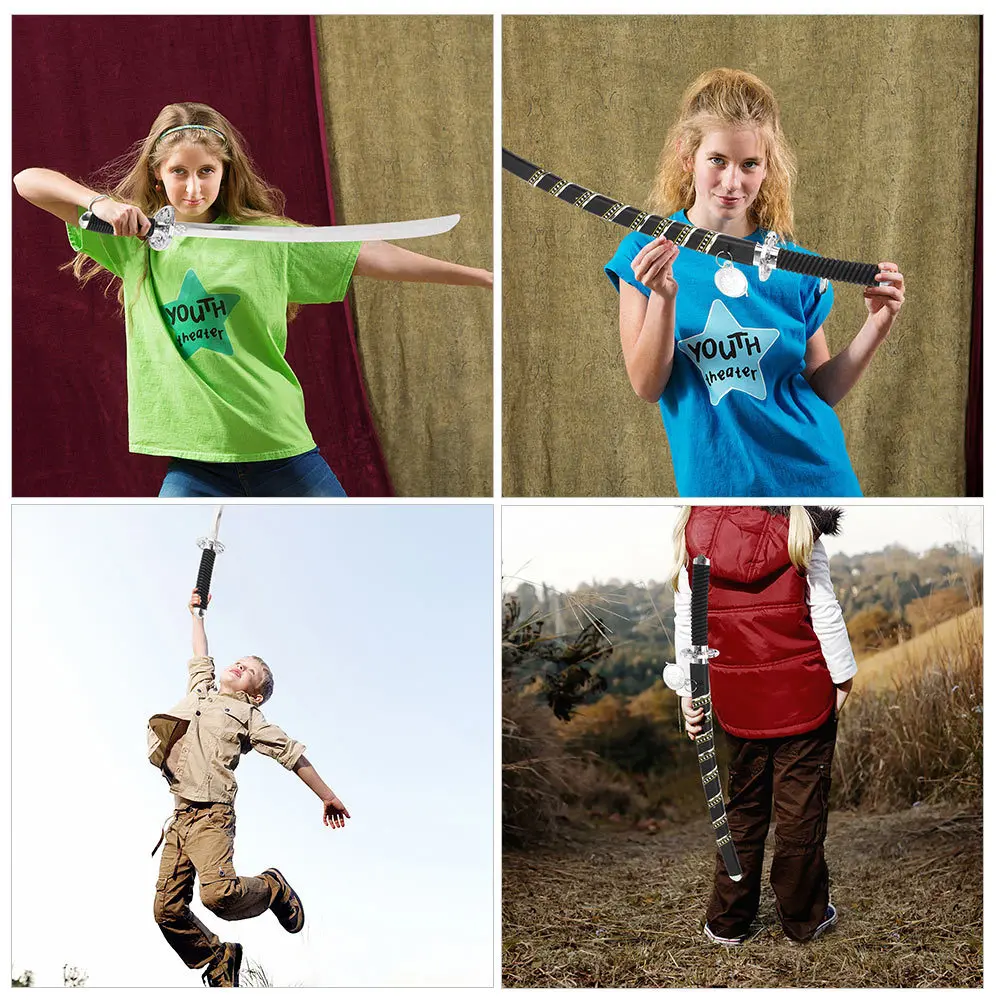 1Set Japanese Samurai Small Plastic Swords 5 Pieces Creative Cosplay Props Kids Pretend Play Costume Entertainment