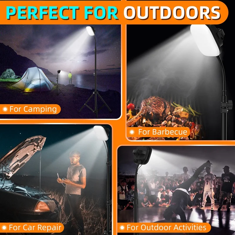 Luces de Camping con Control remoto, luces de Camping con soporte de 3200K-7500K, luces de campo para exteriores, luces colgantes para exteriores