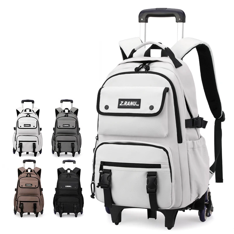Children School Backpacks with Wheels Students Backpacks For Boys Trolley School bag Rolling Wheeled Backpack Travel Book Bag