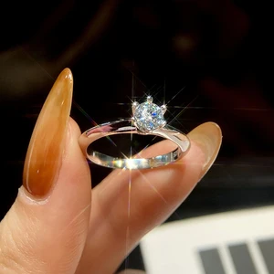 GRA Certified Moissanite Anel para As Mulheres, Laboratório Diamante, Promessa de Noivado, Banda de Casamento, Alta Qualidade, Fino, GRA Certified, 1-5CT, VVS1 10 principais vendas argola de brilho - №4