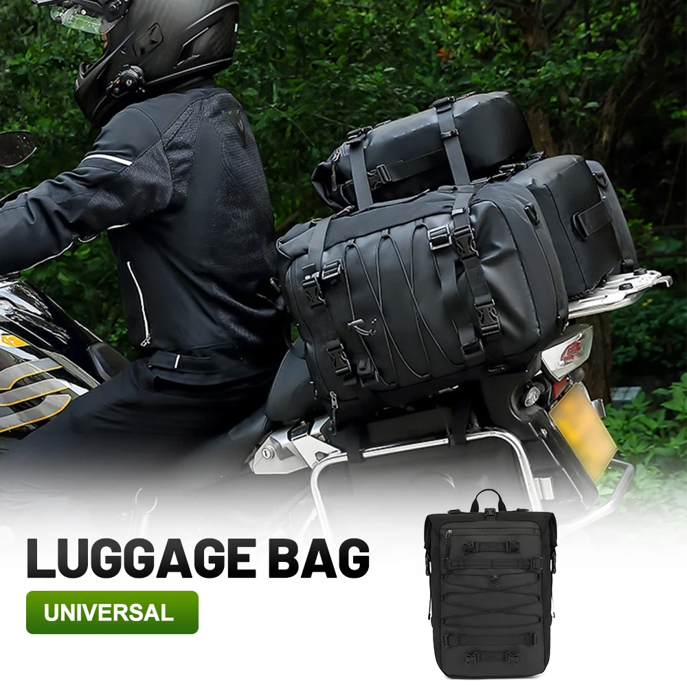 2-in-1 Detachable Universal Fit Motorcycle Rear Seat Saddle Bag, Outdoor Riding Moto Side Hanging Luggage Storage Pannier Gear