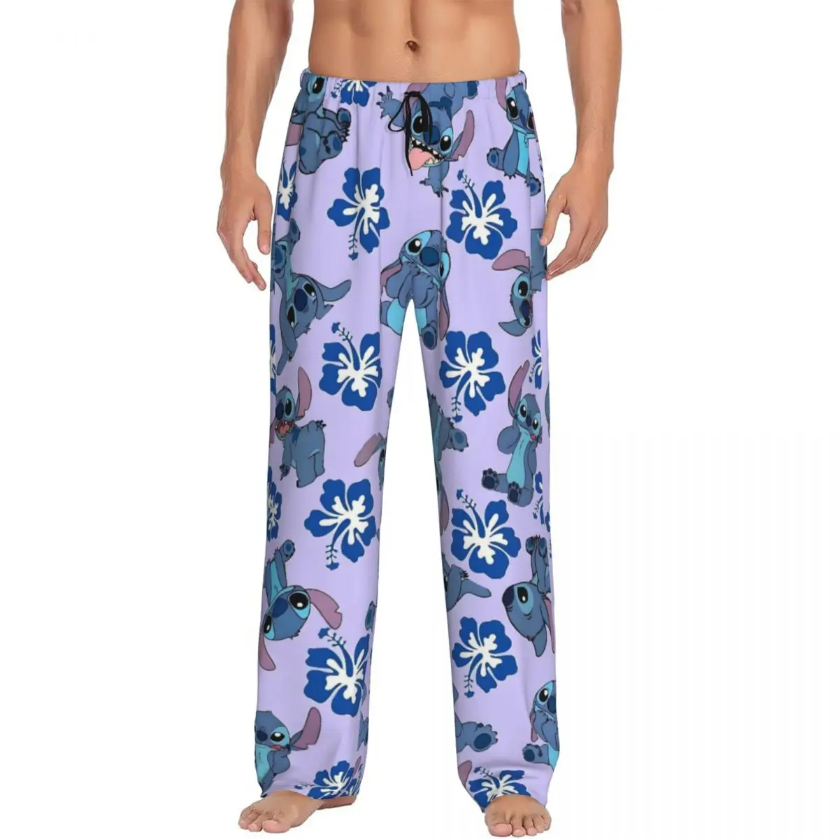 

Custom Men Stitch Pajama Pants Printed Animation Sleep Sleepwear Bottoms with Pockets