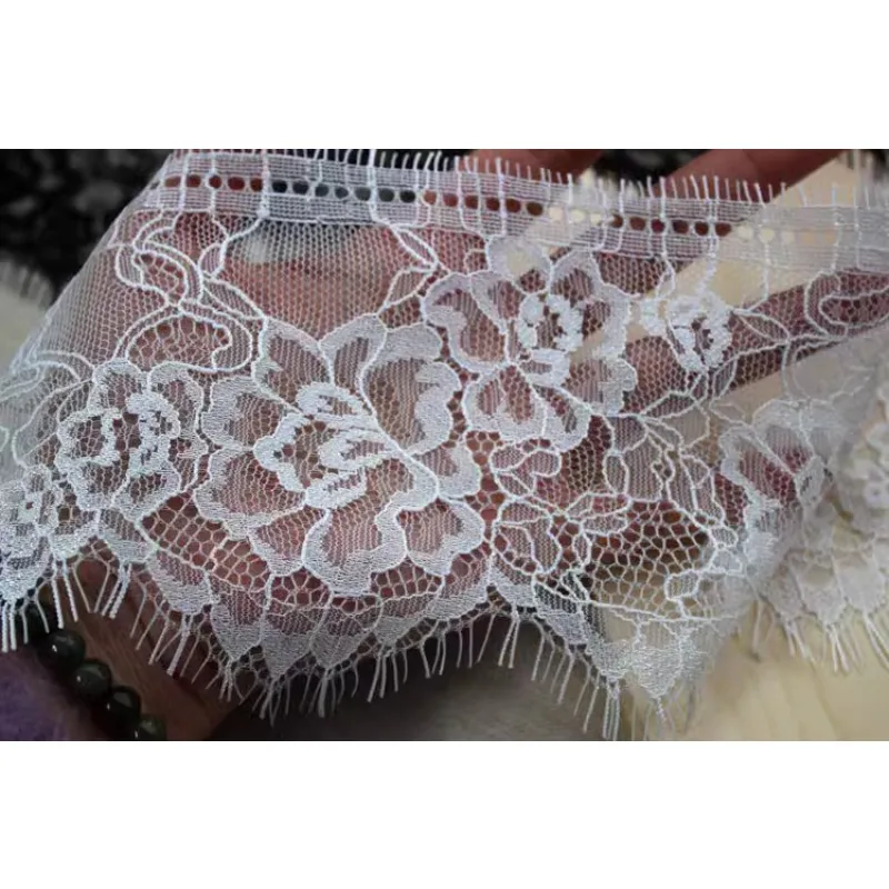 (1 yards/roll)Lace fabric 2024 high quality skin-friendly soft flowers small bone line unilateral eyelashes clothing accessories