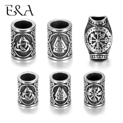 Never Fade Stainless Steel Viking Beads 6mm 8mm Hole Leather Cord Jewelry Bracelet Making Metal Bead DIY Accessorries