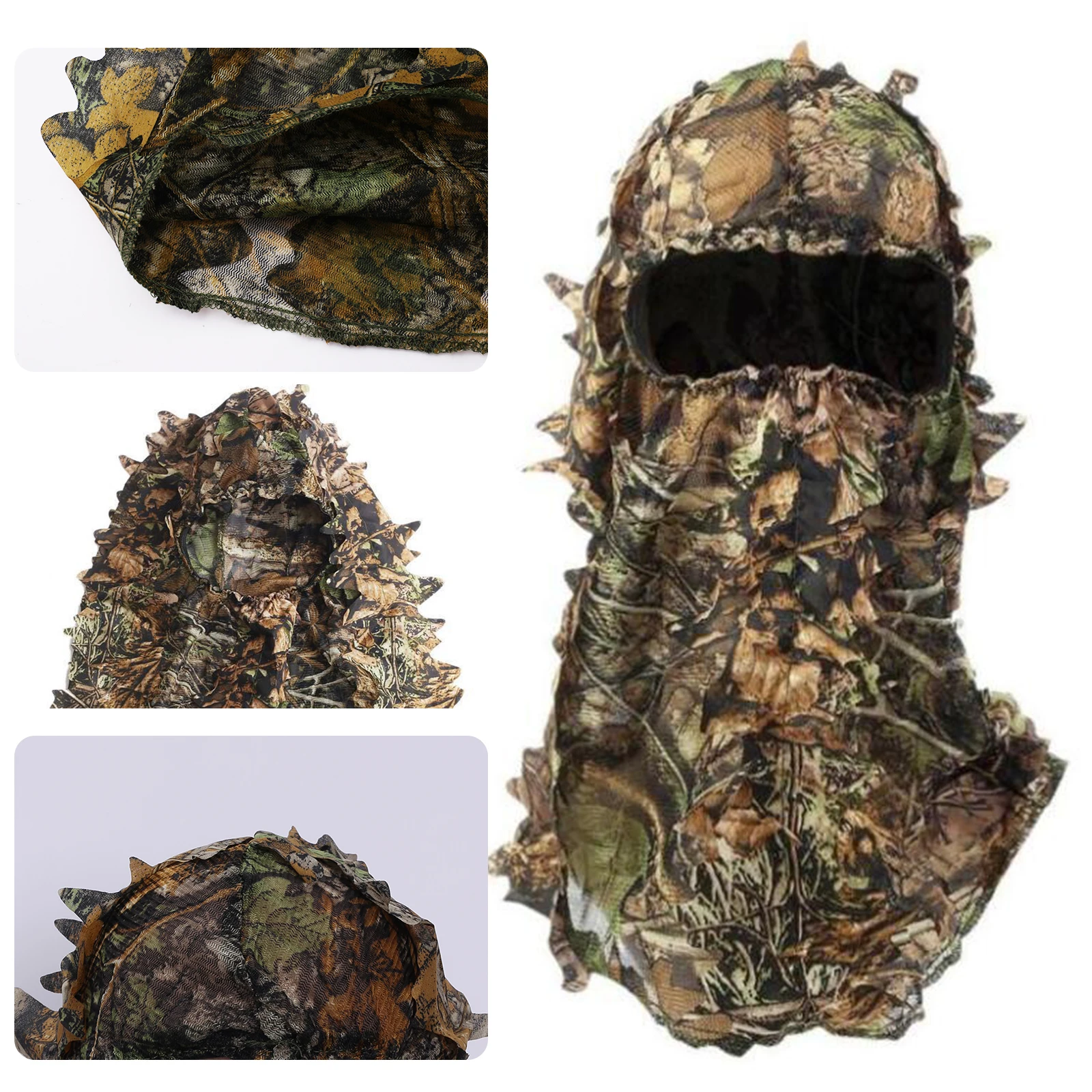 Ghillie Camouflage Leafy Hat 3D Full Face Mask Headwear Turkey Camo Hunter Hunting Accessories