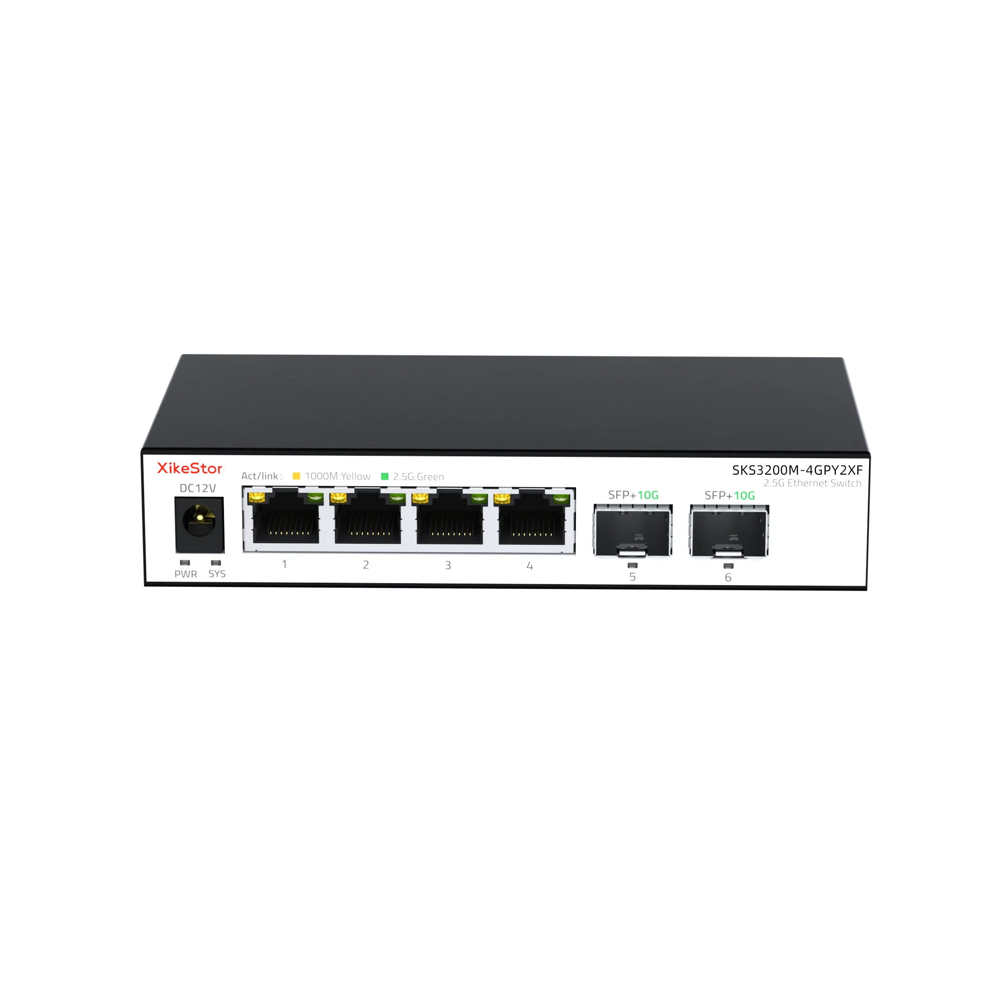 Xike 4-portowy przełącznik zarządzany 2.5G z 2 portami 10G SFP+, interfejs webowy, obsługa agregacji połączeń VLAN, obsługa światłowodowych portów 2.5G i 10G SFP do sieci domowej. — zdjęcie produktu 5
