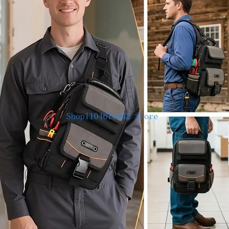 652F Electrician Tool Bag with Multi Pocket Layout, Adjustable Shoulder Carry and Quick Access Storage for Field Inspection