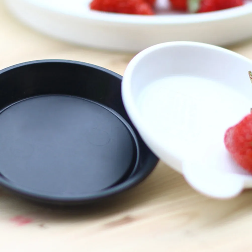 10Pcs Plant Pots Tray Succulent Plants Pots Saucer Plastic Flower Pot Drip Tray 6.8cm Diameter Red Round Shape Garden Balcony