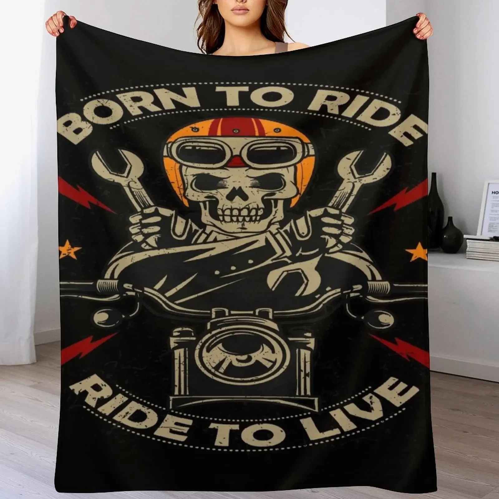 Vintage Motorcycle Throw Blanket Soft Big Giant Sofa Luxury St Luxury Thicken Blankets