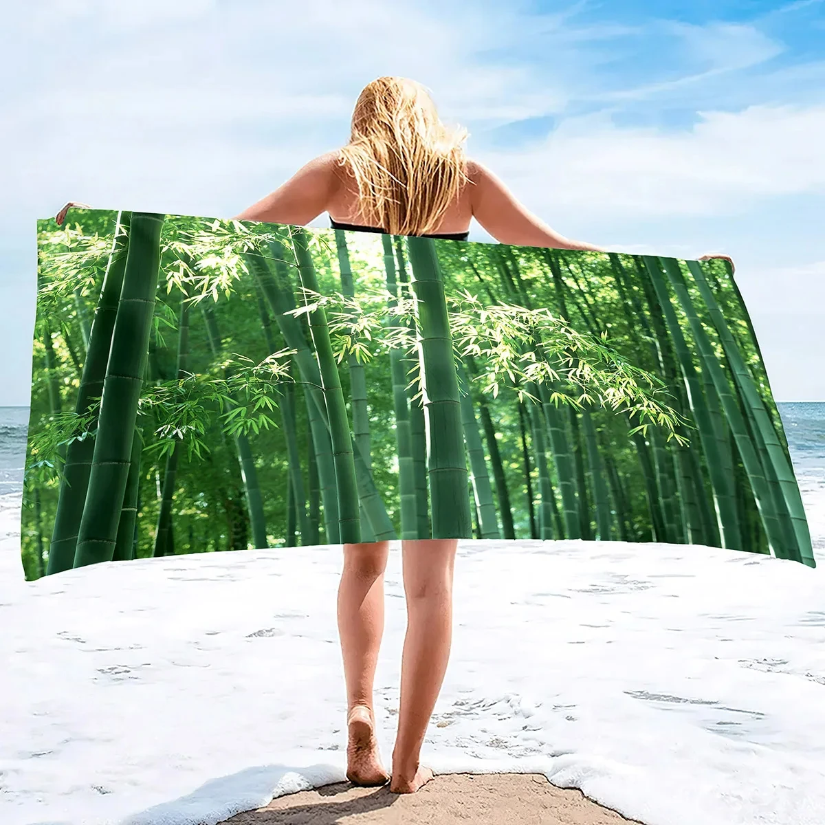 Bamboo Beach Towel Microfiber Bath Towel Quick Dry Sand Free Towels For Vacation Outdoor Swimming Pool Beach Yoga Travel Sport