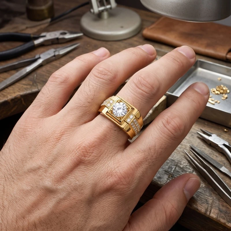 Solid 925 Sterling Silver Ring Fully Set with Moissanite Festive Gift Ideal for Any Occasion