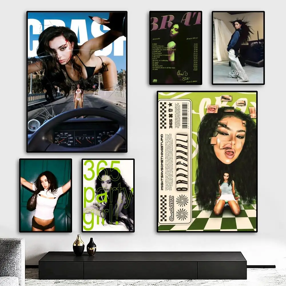 C-Charli XCX Pop Singer Poster HD Print Personalized Canvas Wall Mural Art Poster Photos for Living Room Home Decor Durable