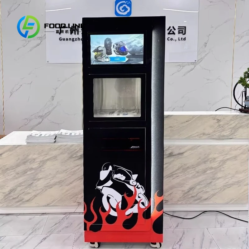 Customized size Automatic motorcycle helmet cleaning vending machine with LCD touchscreen,