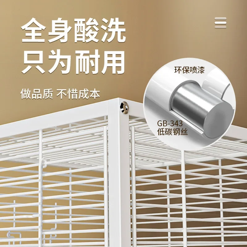 Bird cage Parrot High transparent glass Tiger skin Peony Myna Myna Hengsi Bird Villa breeding Splash-proof cage