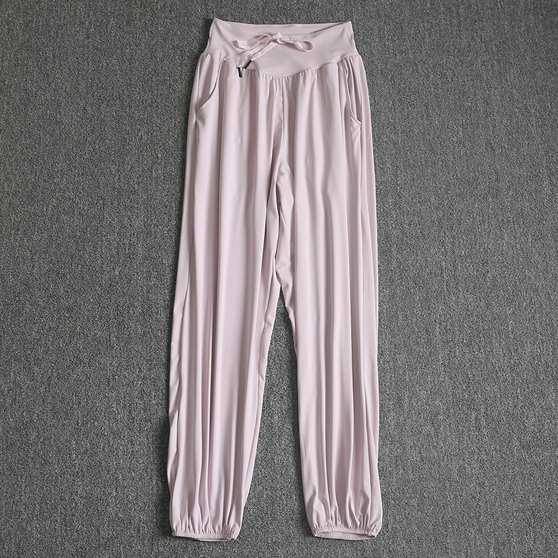 Spring Summer Thin Loose Yoga Pants High Waist Cuffed Sports Long Pants Women Running Sweatpants Casual Training Fitness Trou...